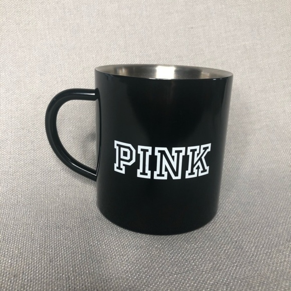 PINK Victoria’s Secret black metal mug